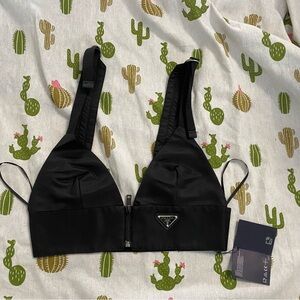 Prada Re-Nylon Gabardine Bralette Black